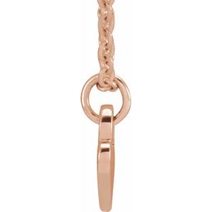 14K Rose Engravable Heart 16-18" Necklace - BN & CO JEWELRY