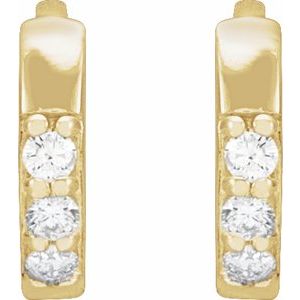 14K Yellow .05 CTW Natural Diamond 8 mm Huggie Earrings - BN & CO JEWELRY