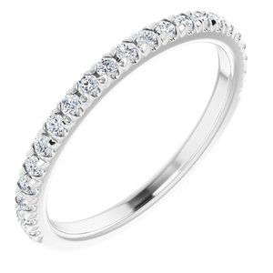 14K White 1/4 CTW Natural Diamond French-Set Matching Band - BN & CO JEWELRY