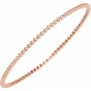 14K Rose Beaded Bangle Bracelet - BN & CO JEWELRY