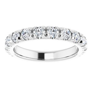 14K White 1 CTW Natural Diamond French-Set Matching Band - BN & CO JEWELRY