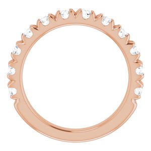 14K Rose 1 CTW Natural Diamond French-Set Matching Band - BN & CO JEWELRY