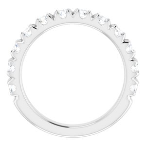 14K White 1 CTW Natural Diamond French-Set Matching Band - BN & CO JEWELRY