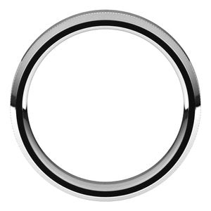 14K White 5 mm Milgrain Beveled Edge Band Size 10 - BN & CO JEWELRY