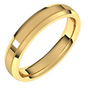 14K Yellow 4 mm Milgrain Beveled Edge Band Size 6.5 - BN & CO JEWELRY