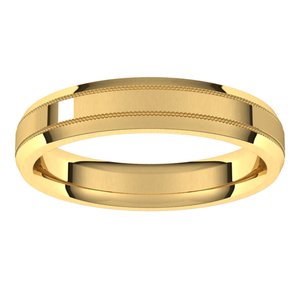14K Yellow 4 mm Milgrain Beveled Edge Band Size 6.5 - BN & CO JEWELRY