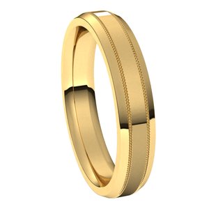 14K Yellow 4 mm Milgrain Beveled Edge Band Size 6.5 - BN & CO JEWELRY