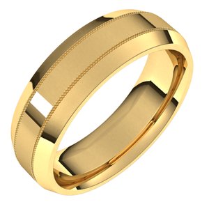 10K Yellow 6 mm Milgrain Beveled Edge Band Size 9 - BN & CO JEWELRY