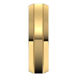 10K Yellow 6 mm Milgrain Beveled Edge Band Size 9 - BN & CO JEWELRY