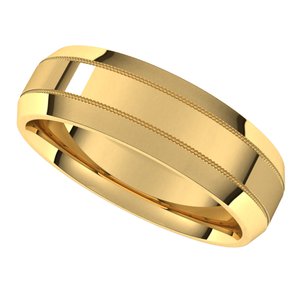 10K Yellow 6 mm Milgrain Beveled Edge Band Size 9 - BN & CO JEWELRY
