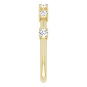 14K Yellow 1/3 CTW Natural Diamond Knife Edge Anniversary Band - BN & CO JEWELRY