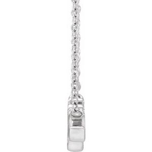 14K White Lowercase Script Grace 18" Necklace - BN & CO JEWELRY