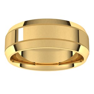 14K Yellow 7 mm Milgrain Beveled Edge Band - BN & CO JEWELRY