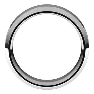 14K White 8 mm Milgrain Beveled Edge Band Size 10 - BN & CO JEWELRY