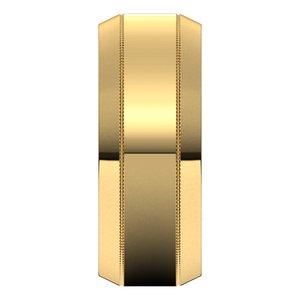 14K Yellow 8 mm Milgrain Beveled Edge Band Size 10 - BN & CO JEWELRY
