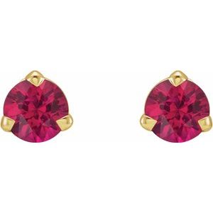 14K Yellow 3 mm Natural Ruby Earrings - BN & CO JEWELRY