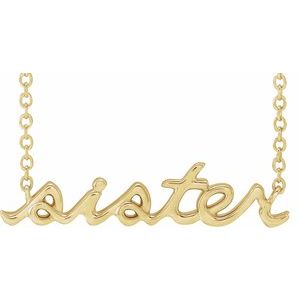 14K Yellow Sister 18" Necklace - BN & CO JEWELRY