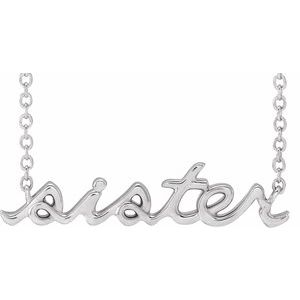 14K White Sister 18" Necklace - BN & CO JEWELRY