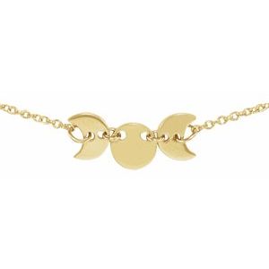 14K Yellow Triple Goddess 18" Necklace - BN & CO JEWELRY
