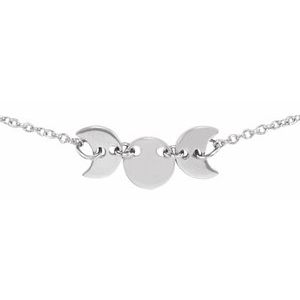 14K White Triple Goddess 18" Necklace - BN & CO JEWELRY