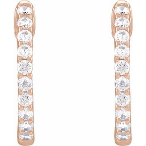 14K Rose 1/2 CTW Lab-Grown Diamond Inside-Outside Hinged 14.5 mm Hoop Earrings - BN & CO JEWELRY