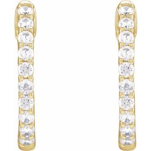 14K Yellow 1/2 CTW Lab-Grown Diamond Inside-Outside Hinged 14.5 mm Hoop Earrings - BN & CO JEWELRY