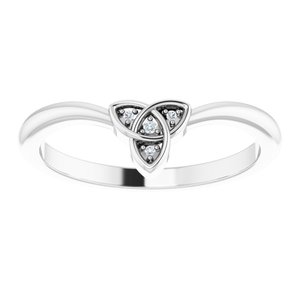 Platinum .01 CTW Natural Diamond Trinity Contour Band - BN & CO JEWELRY