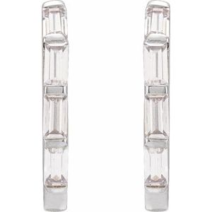 14K White 1/3 CTW Lab-Grown Diamond Hoop Earrings - BN & CO JEWELRY