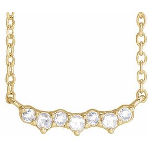 14K Yellow .07 CTW Scattered Rose-Cut Natural Diamond 18" Necklace - BN & CO JEWELRY