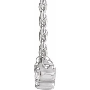 14K White .07 CTW Scattered Rose-Cut Natural Diamond 18" Necklace - BN & CO JEWELRY