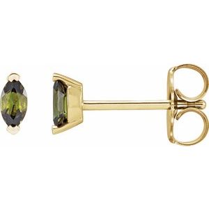 14K Yellow Natural Green Tourmaline Earrings - BN & CO JEWELRY