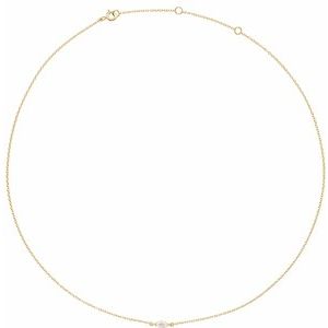 14K Yellow 1/4 CT Lab-Grown Diamond 16-18" Necklace - BN & CO JEWELRY