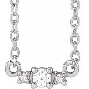 14K White .04 CTW Natural Diamond 18" Necklace - BN & CO JEWELRY