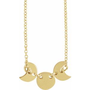 14K Yellow Triple Goddess 18" Necklace - BN & CO JEWELRY