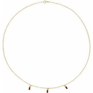 14K Yellow Natural Mozambique Garnet 16" Necklace - BN & CO JEWELRY