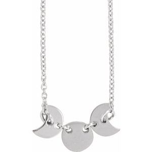 14K White Triple Goddess 18" Necklace - BN & CO JEWELRY