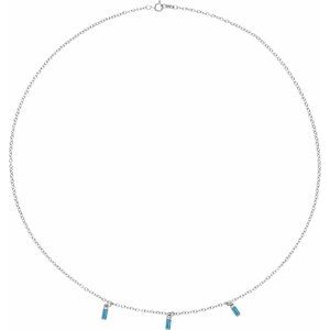 Sterling Silver Natural Swiss Blue Topaz 16" Necklace - BN & CO JEWELRY