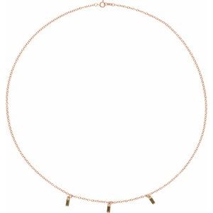 14K Rose Natural Green Tourmaline 16" Necklace - BN & CO JEWELRY