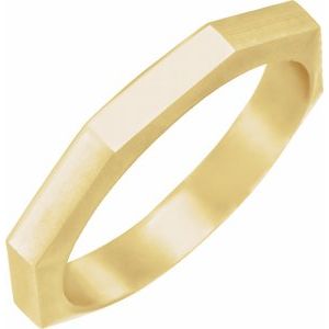 14K Yellow 3 mm Geometric Octagon Band Size 7 - BN & CO JEWELRY