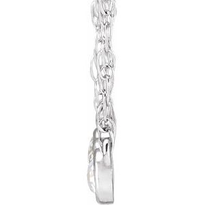 14K White 1/8 CTW Rose-Cut Natural Diamond 18" Necklace - BN & CO JEWELRY