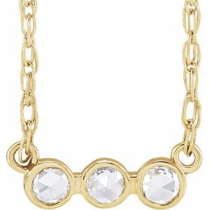 14K Yellow .06 CTW Rose-Cut Natural Diamond 18" Necklace - BN & CO JEWELRY