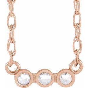 14K Rose .03 CTW Rose-Cut Natural Diamond 18" Necklace - BN & CO JEWELRY