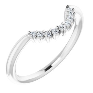 14K White .08 CTW Natural Diamond Matching Band for Round Ring - BN & CO JEWELRY