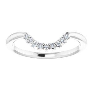 14K White .08 CTW Natural Diamond Matching Band for Round Ring - BN & CO JEWELRY