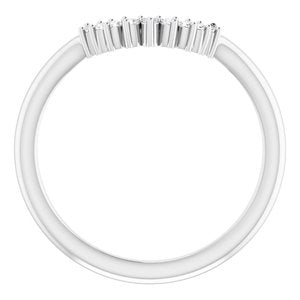 14K White .08 CTW Natural Diamond Matching Band for Round Ring - BN & CO JEWELRY