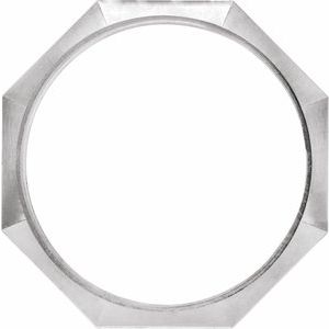 14K White 3 mm Geometric Octagon Band Size 7 - BN & CO JEWELRY