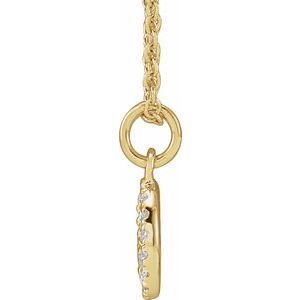 14K Yellow .08 CTW Natural Diamond Peace 16-18" Necklace - BN & CO JEWELRY