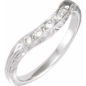14K White 1/10 CTW Natural Diamond Matching Band - BN & CO JEWELRY