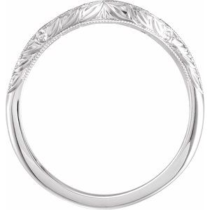 14K White 1/10 CTW Natural Diamond Matching Band - BN & CO JEWELRY