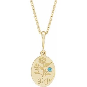 14K Yellow Natural Blue Zircon Gigi 16-18" Necklace - BN & CO JEWELRY